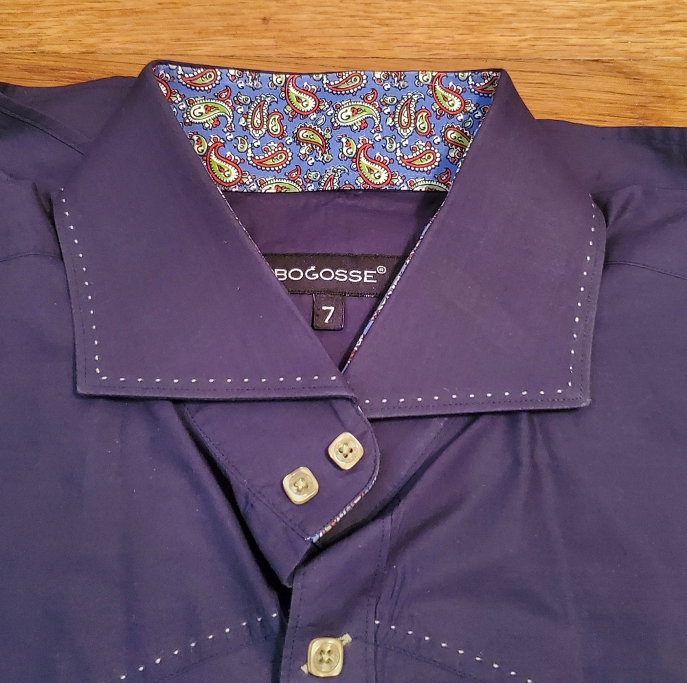 Bogosse Men's Short Sleeve Button Down Dress Shirt - Picture 3 of 6